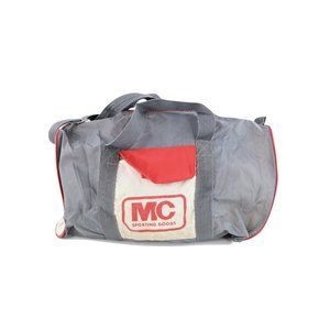 Vintage 80s Avia MC Sporting Goods Distressed Spell Out Duffel Bag Nylon Gray